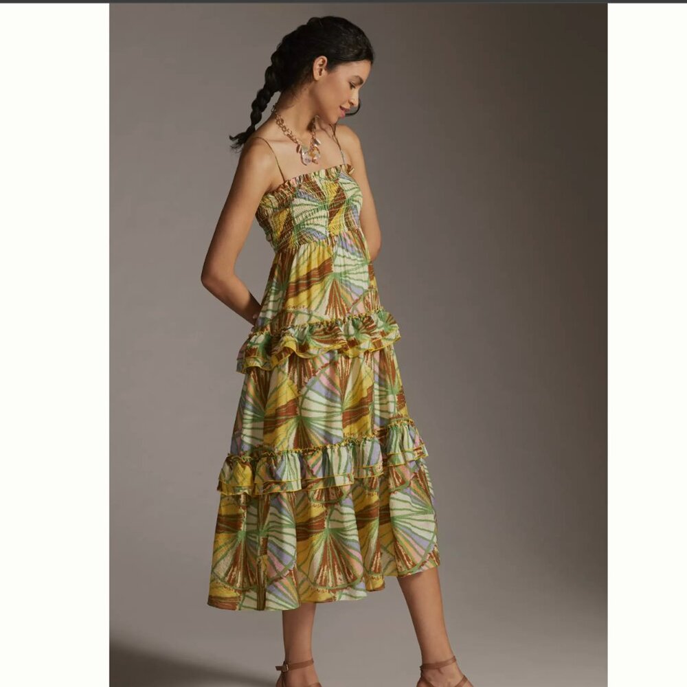 Mare Mare x Anthropologie Smocked Bodice Midi Dress size XS